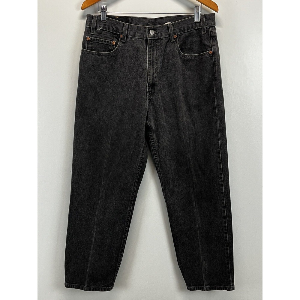 Men's Vintage Levi's 550 Black Jeans 36x30 GUC 2002 Relaxed Fit Y2K Tapered Leg